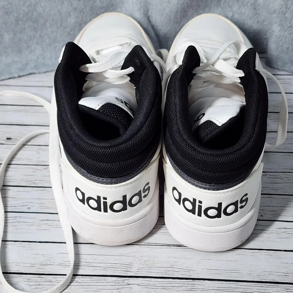 Adidas Hoops 3.0 Mid Shoes Mens Size 11‎ White Black Basketball Classic Sneakers